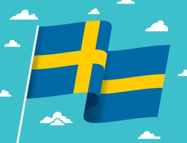 Vector illustration of Flag of Sweden
