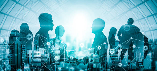 istock Creative image of many business people conference group meeting 1264920372