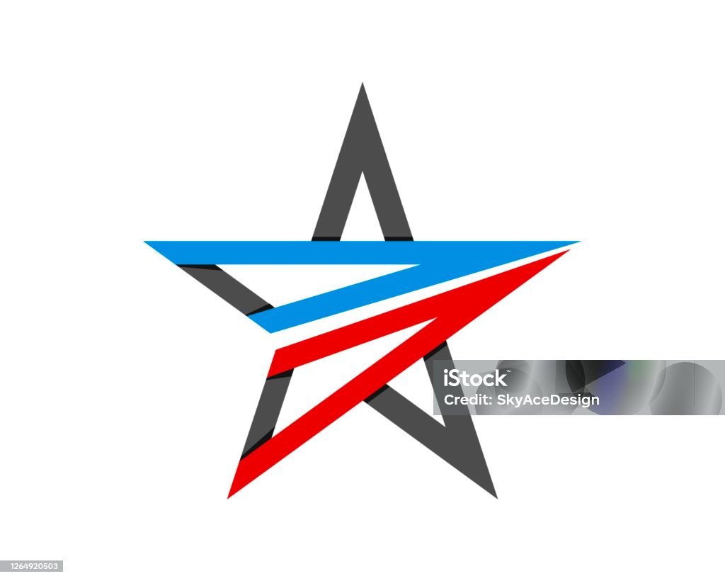 Three Color Star Abstract Star In Three Colors Stock Illustration - Download Image Now ...