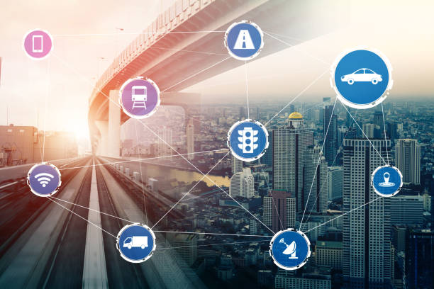 istock Smart transport technology concept for future car traffic on road 1264920629