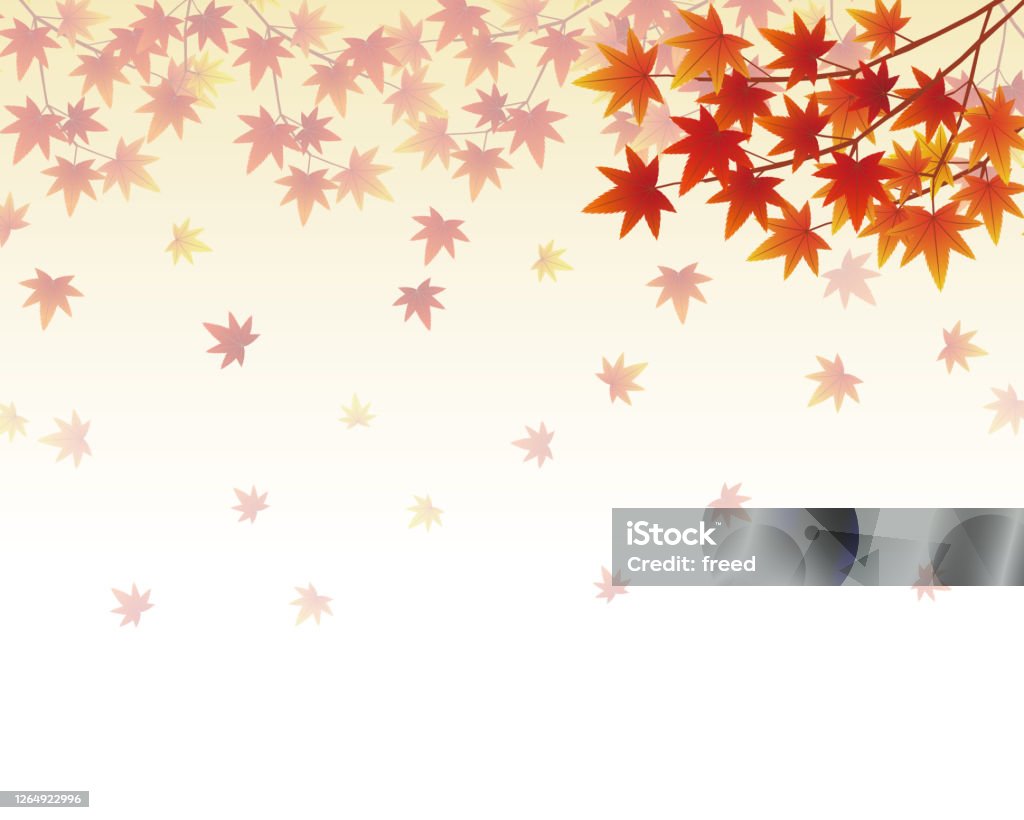Fall Color Fading Background Gradient Background With Autumn Leaves Falling Stock Illustration ...