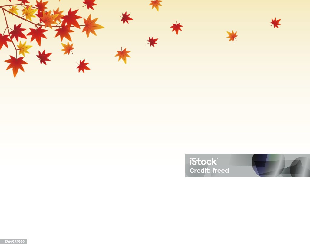Simple Fall Gradient Gradient Background With Autumn Leaves Falling Stock Illustration ...