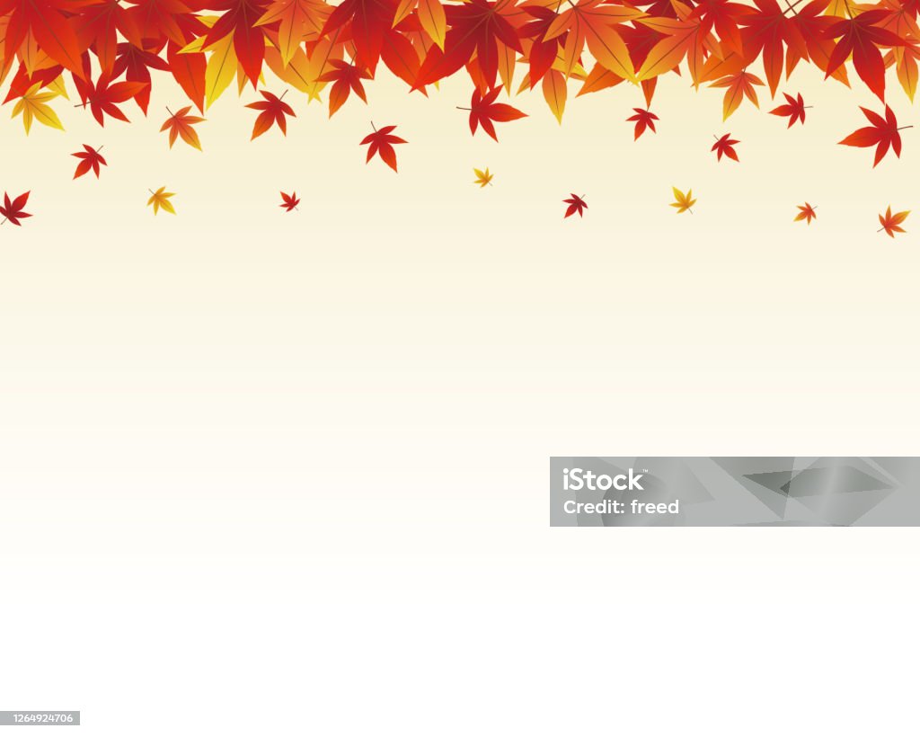 Fall Color Fading Background Gradient Background With Autumn Leaves Falling Stock Illustration ...