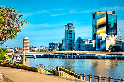 River walk at Southbank on the Brisbane River in Queensland