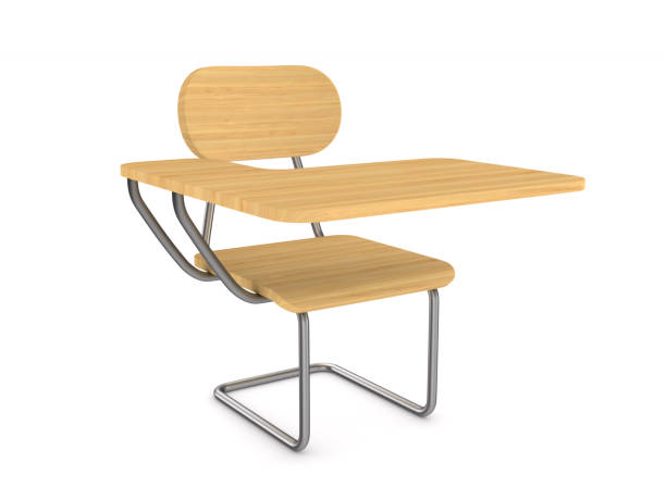 istock School desk and chair on white background. Isolated 3D illustration 1264929298