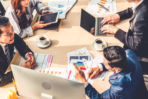 istock Business people group meeting shot from top view 1264931135