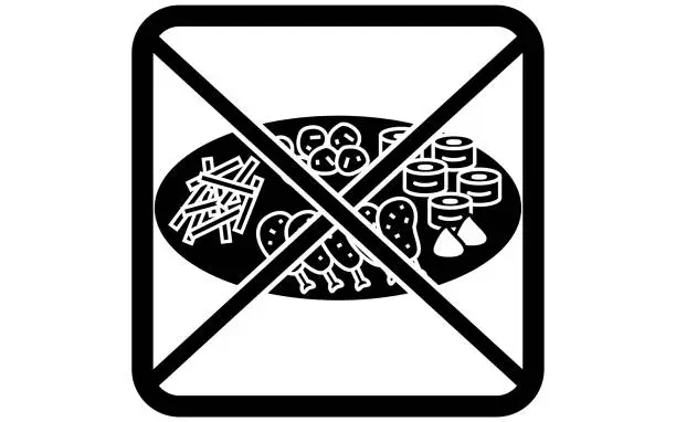 Vector illustration of Icon warning of use of platter