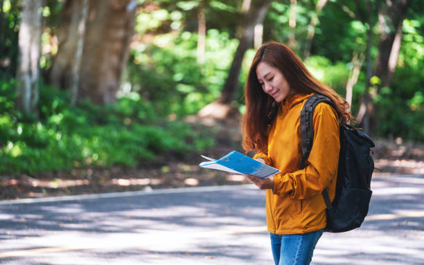 istock A young female backpacker looking for direction on the map 1264935001