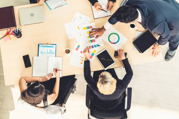 istock Business people group meeting shot from top view 1264935041