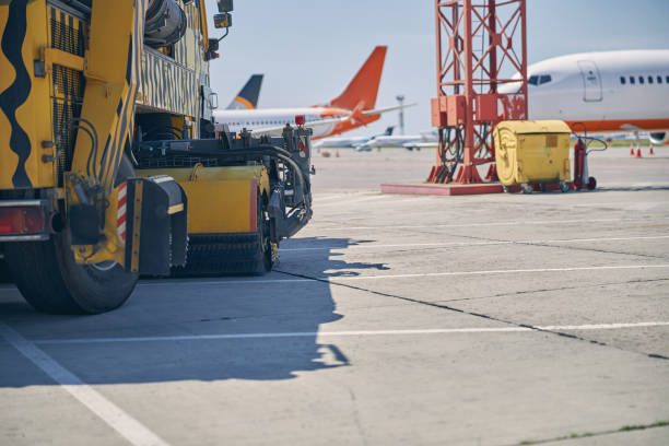 istock Silhouette of aircrafts being ready for exploitation 1264935284