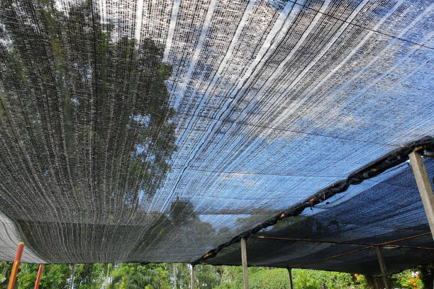 Weaved plastic shade to protect and avoid direct sunlight to the plants.