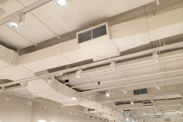 istock Air conditioning Ventilation Ducts and light in building 1264943747