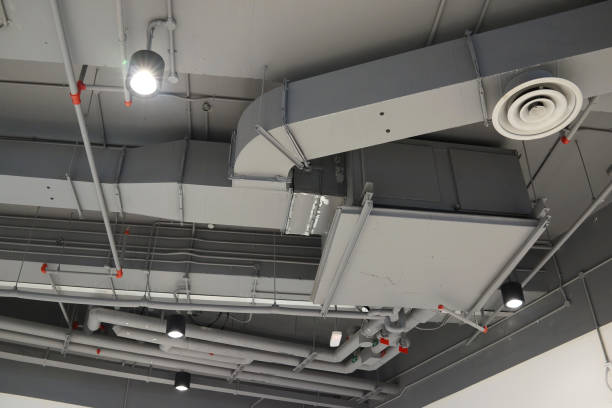 istock Air conditioning Ventilation Ducts and light in building 1264950752