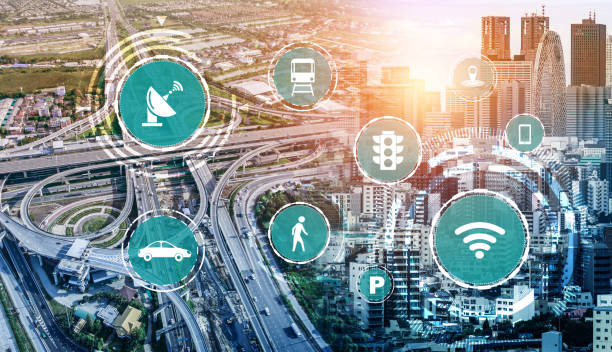 istock Smart transport technology concept for future car traffic on road 1264951989