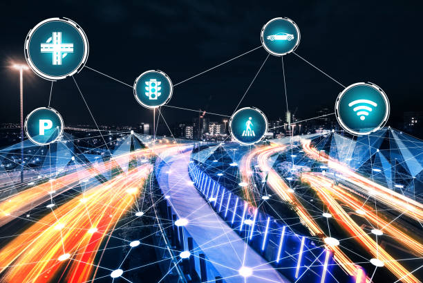 istock Smart transport technology concept for future car traffic on road 1264952151