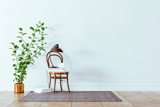 istock 3d interior with home plant and white wall 1264954712