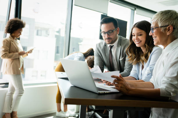 istock Creative business people working on business project in office 1264958898