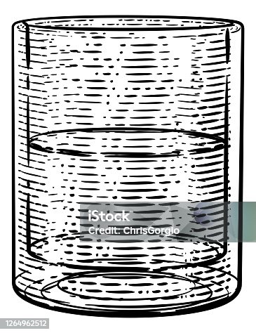 istock Drinks Glass in a Woodcut Etching Engraved Style 1264962512