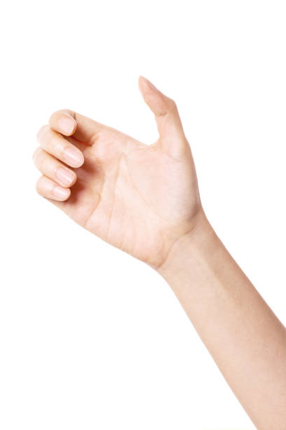 istock Woman hand gesture holding fit isolated on white. 1264969964