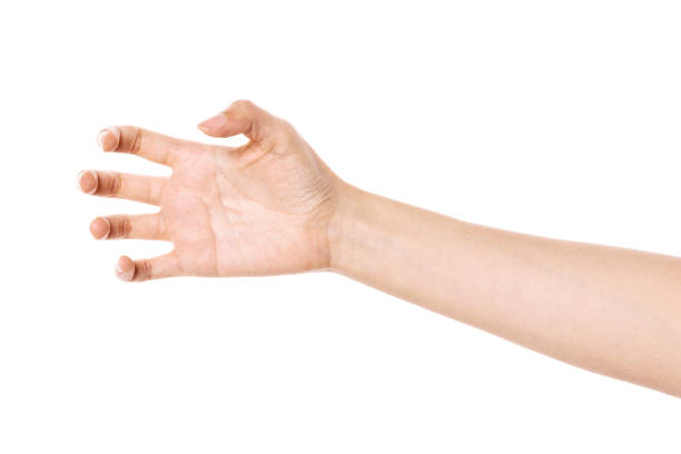 istock Woman hand gesture claw isolated on white. 1264970038