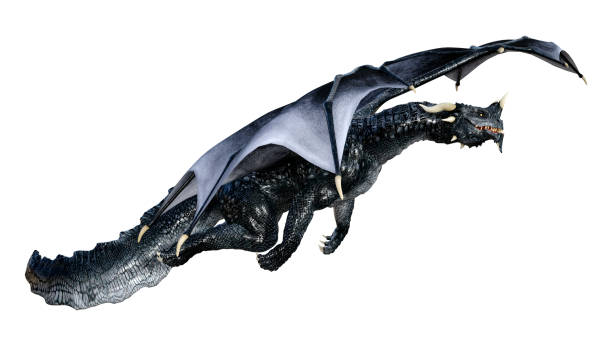 istock 3D illustration fantasy dragon on white 1264970146