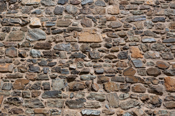 istock Architecture textures, detailed wall masonry schist and granite mix 1264973049