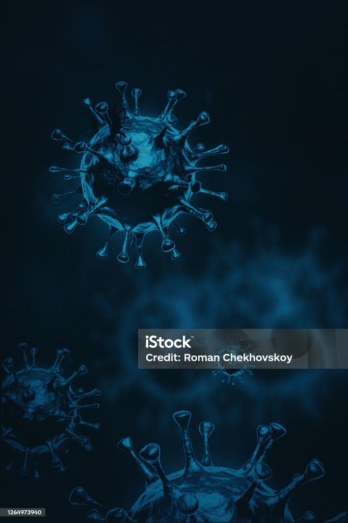 Celulele coronavirusului, bacteriile sau microorganismele germinoase sub microscop în fundalul ilustrației de culoare albastră - Fotografie de stoc Celulă fără redevențe Celulele coronavirusului, bacteriile sau microorganismele germinoase sub microscop în fundalul ilustrației de culoare albastră - Fotografie de stoc Celulă fără redevențe