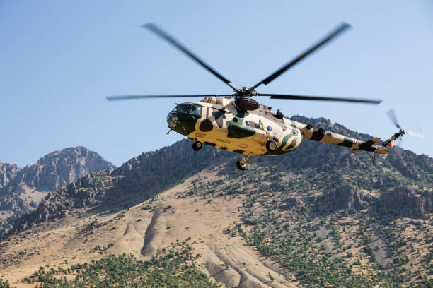 istock Mi-17 Transport Helicopter in flight 1264974085