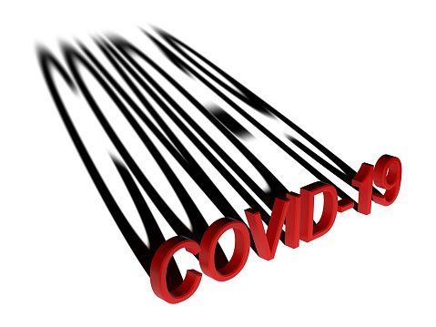 Covid-19 Coronavirus concept inscription typography design. 3D rendering