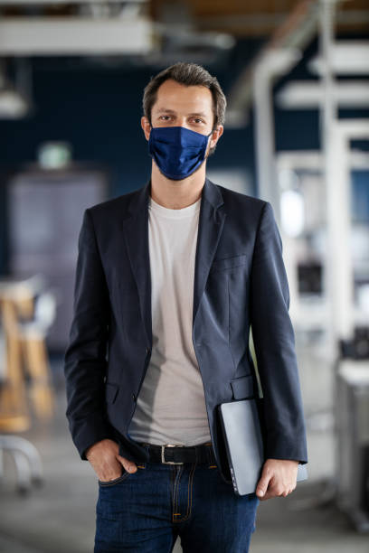 Entrepreneur at office during corona virus pandemic