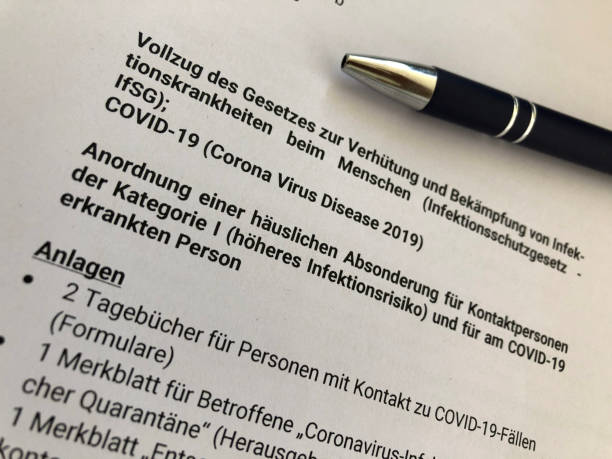 istock Covid 19 Quarantine notice from health board 1264987947