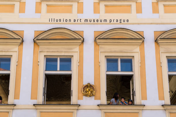 Prague, Czech Republic - July 23, 2020: Illusion Art Museum Prague (IAM Prague), the Czech Republic's first museum dedicated to illusion and trick art, located on Old Town Square