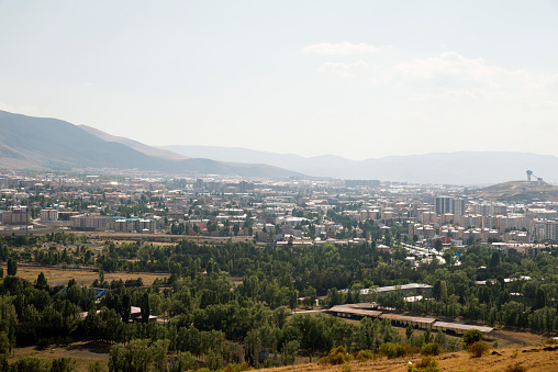 Erzurum / Turkey. 27 August 2019: View of Erzurum City from Aziziye Bastion