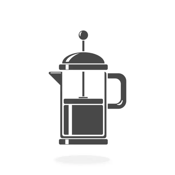 Vector illustration of French Press Icon - Vector Illustration