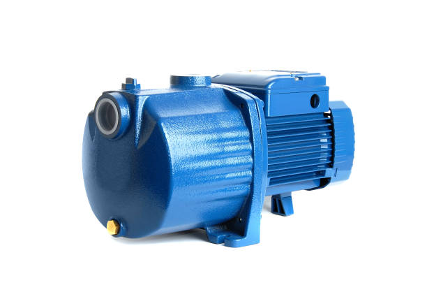 istock Centrifugal water pump with electric motor. Isolated on a white. 1264996300