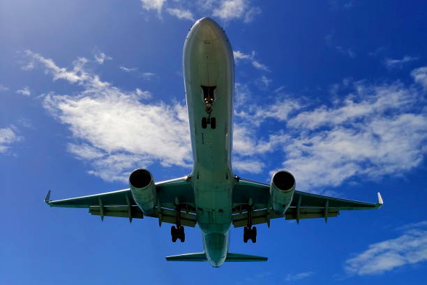 istock Landing plane at Maho Beach, Saint Martin 1264996649