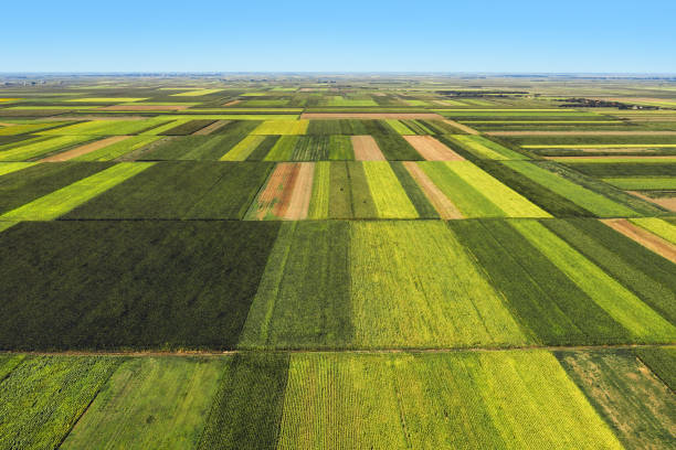 istock Aerial view of beautiful plain countryside landscape 1265003083