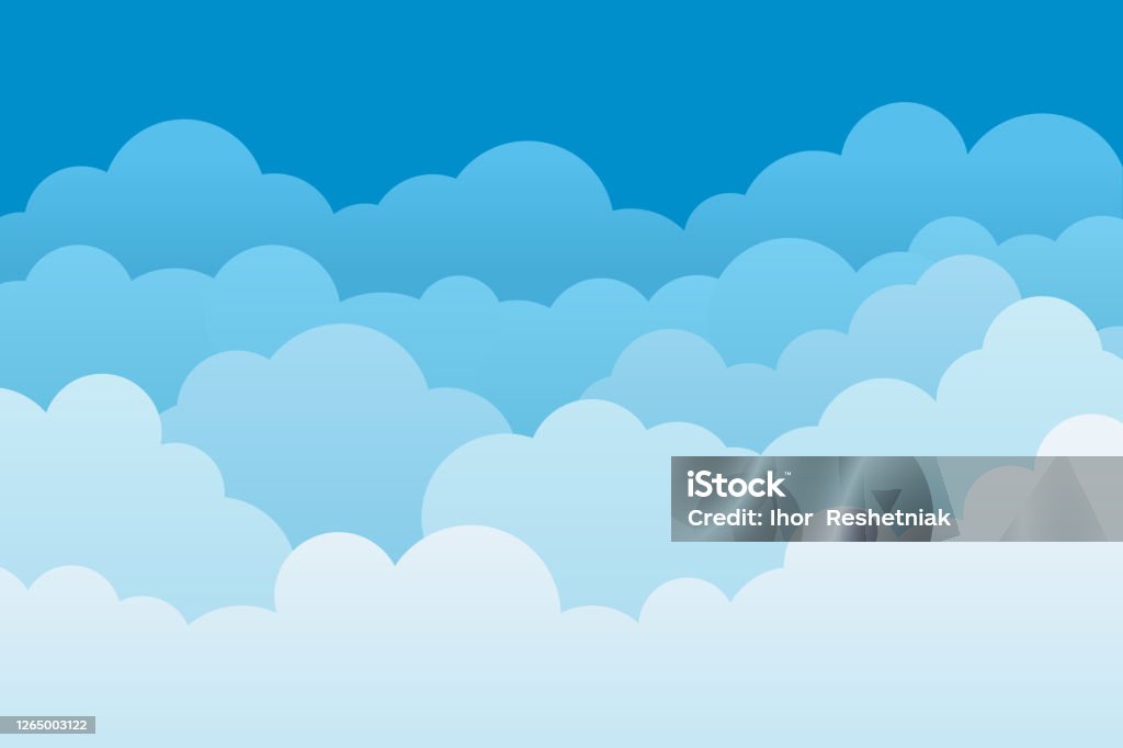  Ilustración de Fondo De Nube Patrón De Dibujos Animados Del Cielo Cielo Azul Abstracto Con Capas Para Papel Pintado Nubes Blancas Con Bordes Bandera Degradada De La Naturaleza El Clima El Paisaje