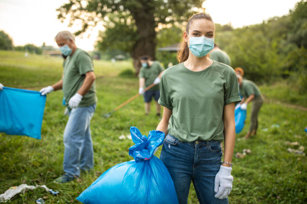 istock Portrait of environmental volunteer with protective face mask 1265004248