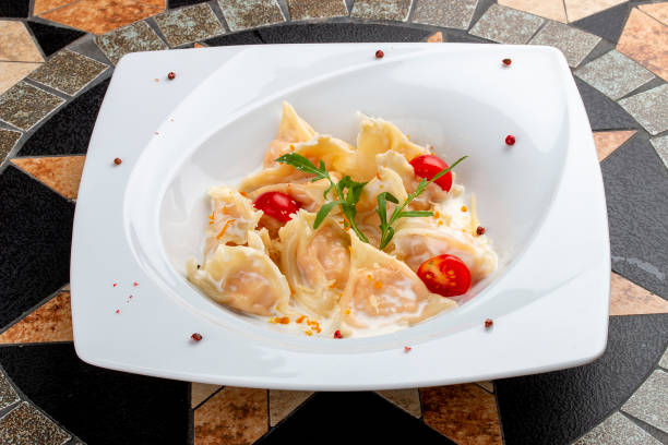 Ravioli with norwegian salmon and shrimp