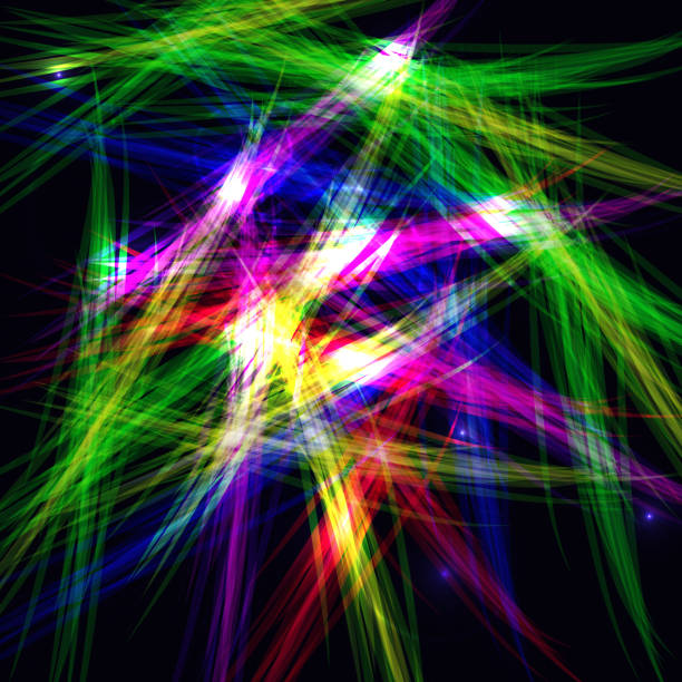 istock Abstract Rainbow Lines on Dark Background. Moving Colorful Lines Abstract Background for Party Posters Covers Presentations Brochures. 1265005473