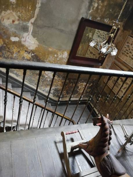 istock Old horse toy and abandoned old house 1265005964