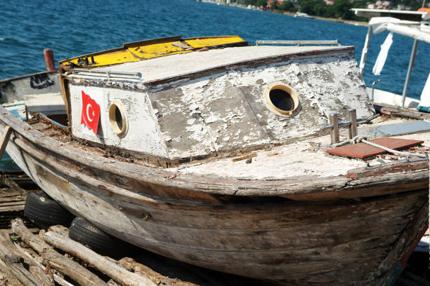 istock Abandoned old wooden boat 1265008658