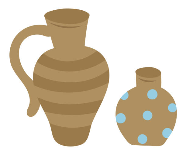 ilustrações, clipart, desenhos animados e ícones de símbolos de cerâmica, jarra de argila vetorial isolada e vaso - jug water pottery clay