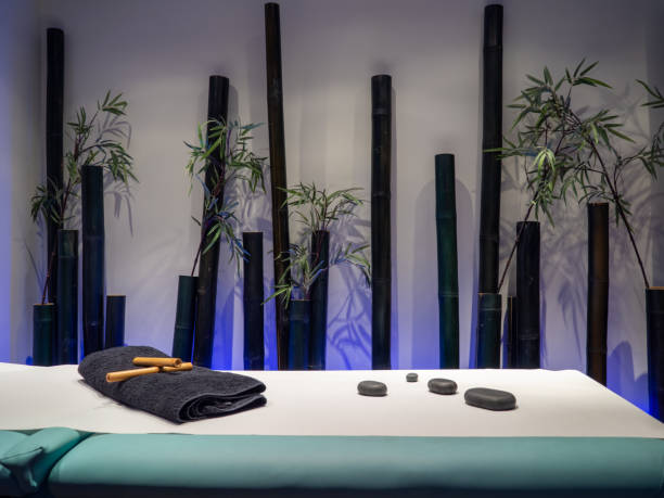 istock Spa room with bamboo decoration for relaxation 1265022072