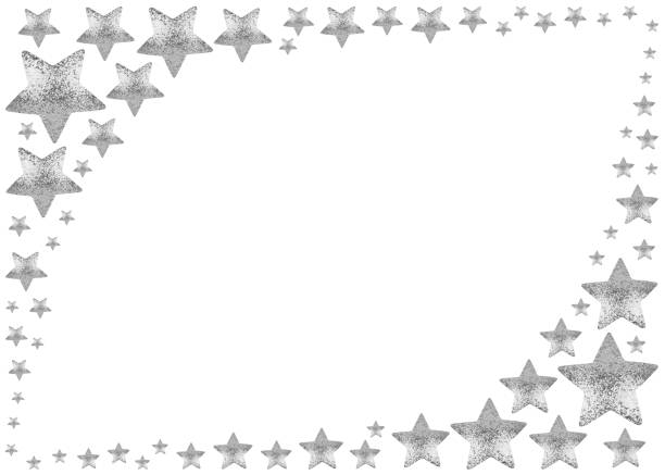 Silver stars frame on white background isolated, corner border made of shiny stars, Christmas greeting card template, holidays art backdrop, starry pattern, empty festive invitation design, copy space estrellas de plata marco sobre fondo blanco aislado, borde de esquina hecho de estrellas brillantes, plantilla de tarjeta de felicitación de navidad, fondo de arte de vacaciones, patrón estrellado, diseño de invitación festivo vacío, espacio de copia