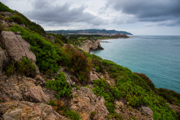 View on the Sitges. Coast of the Mediterranean Sea, Spain