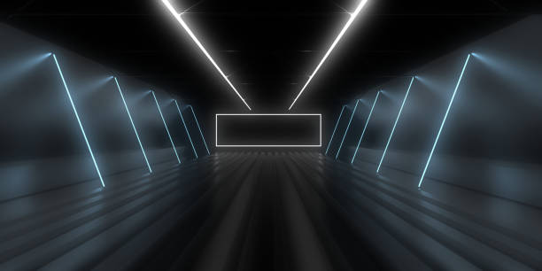 istock 3D abstract background with neon lights. neon tunnel .space construction . 3d illustration 1265026570