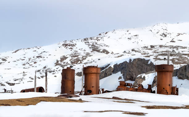 istock Abandoned mining equipment at Camp Mansfield in Svalbard 1265026898