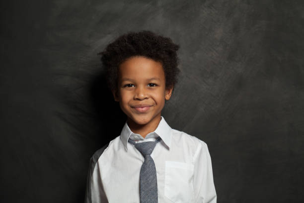 Cute black child boy smiling, portrait